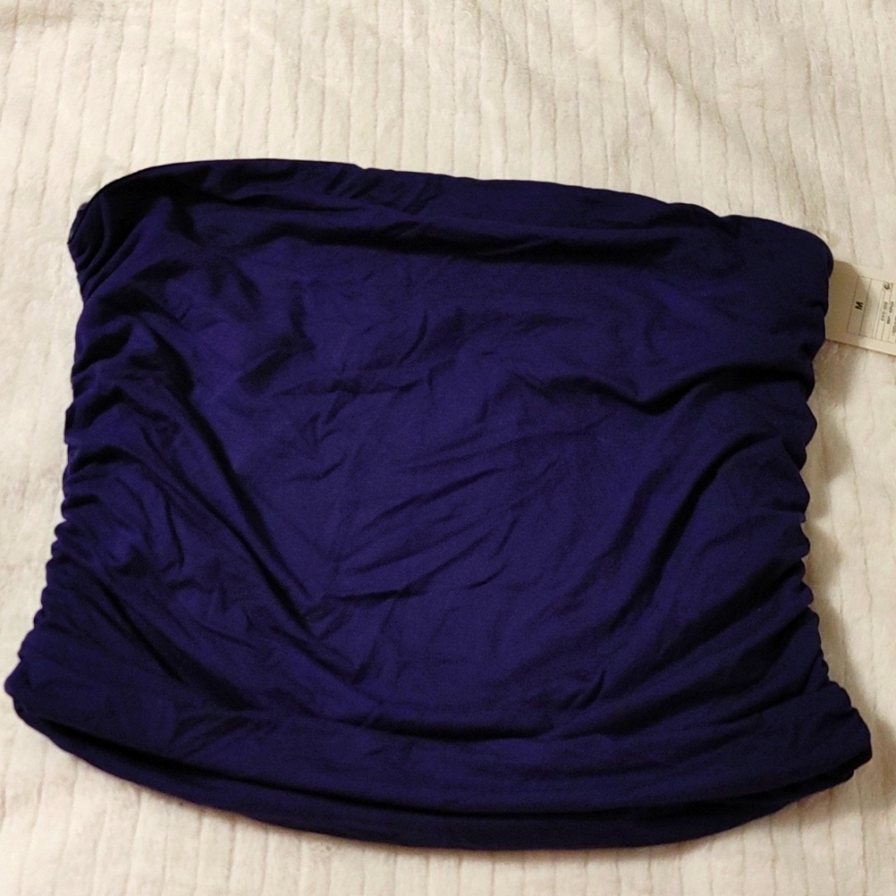 Cute strapless navy blue double material size medium